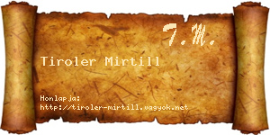 Tiroler Mirtill névjegykártya